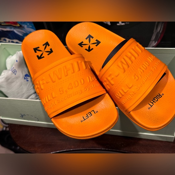 Off-White Hf Pool Sliders- Orange - Picture 4 of 7